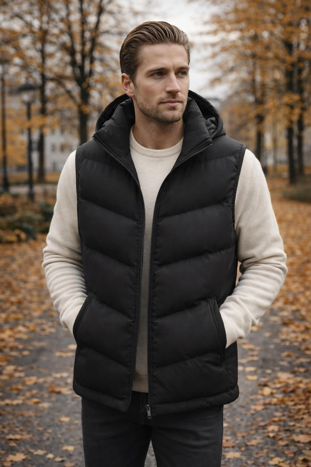 Men's Sleeveless Stand Collar Vest - lifestyle 1