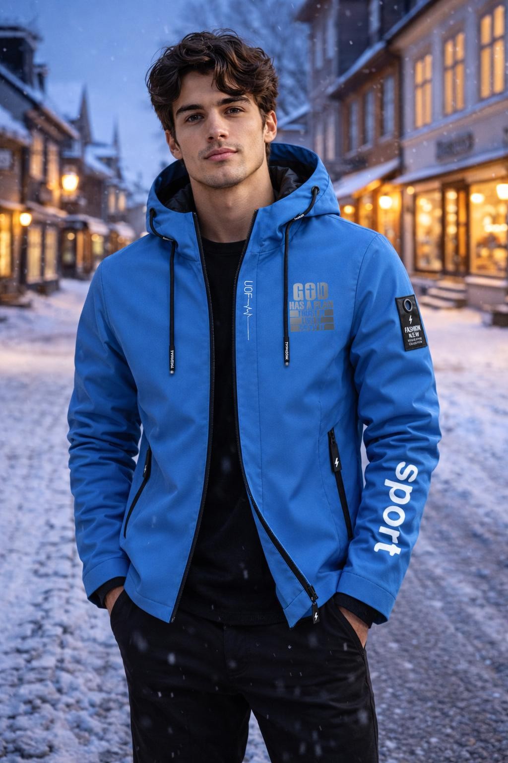 Men's Outdoor Climbing Jacket with Print - lifestyle 1