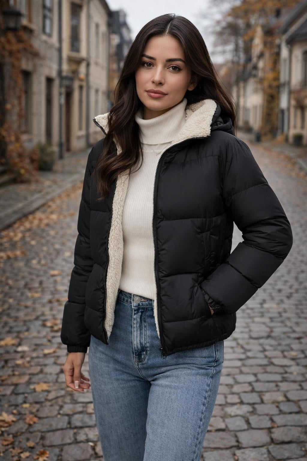 Long Sleeve Black Minimalist Jacket - lifestyle 1