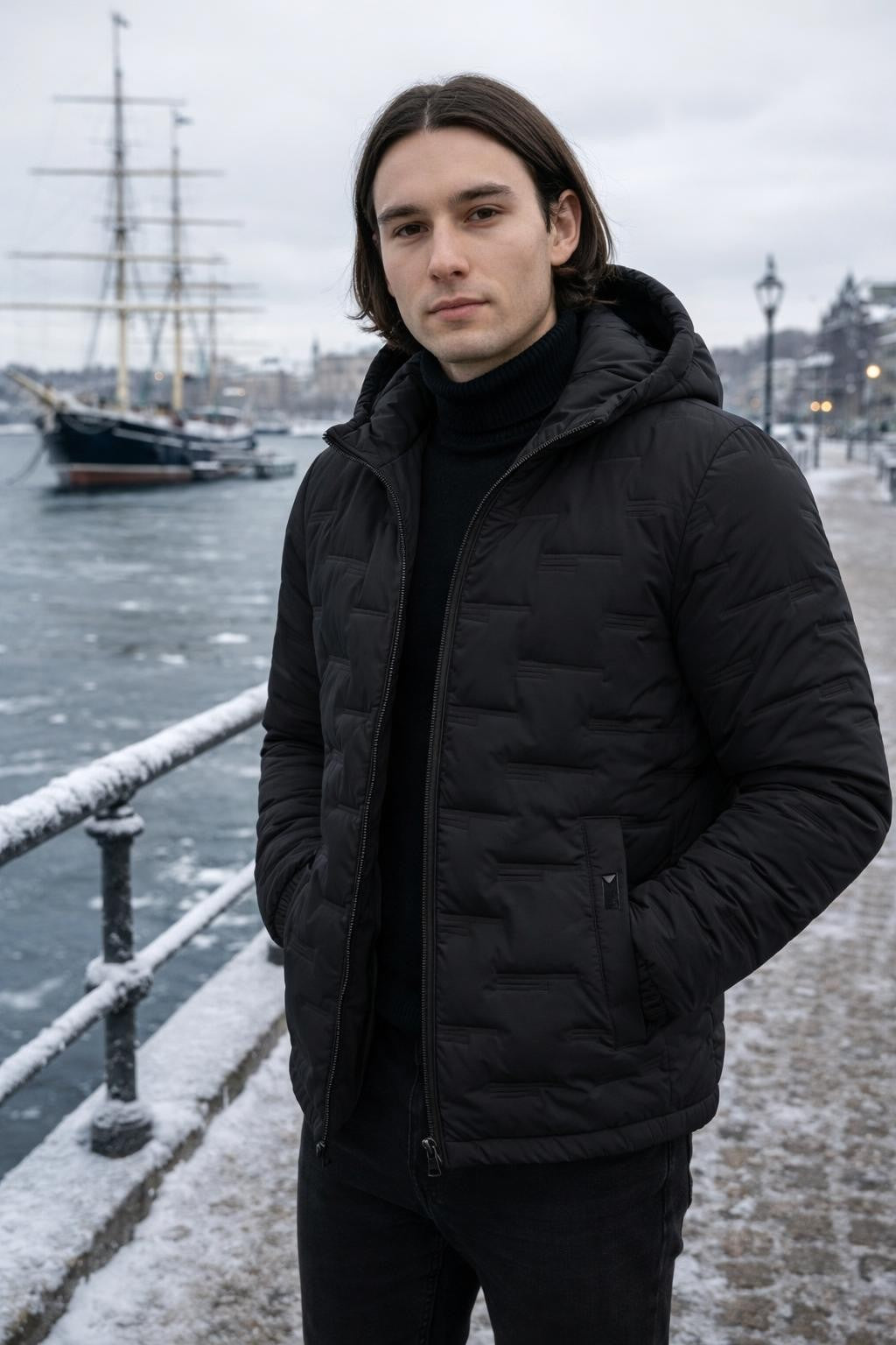 Men's Quilted Athletic Winter Jacket - lifestyle 1