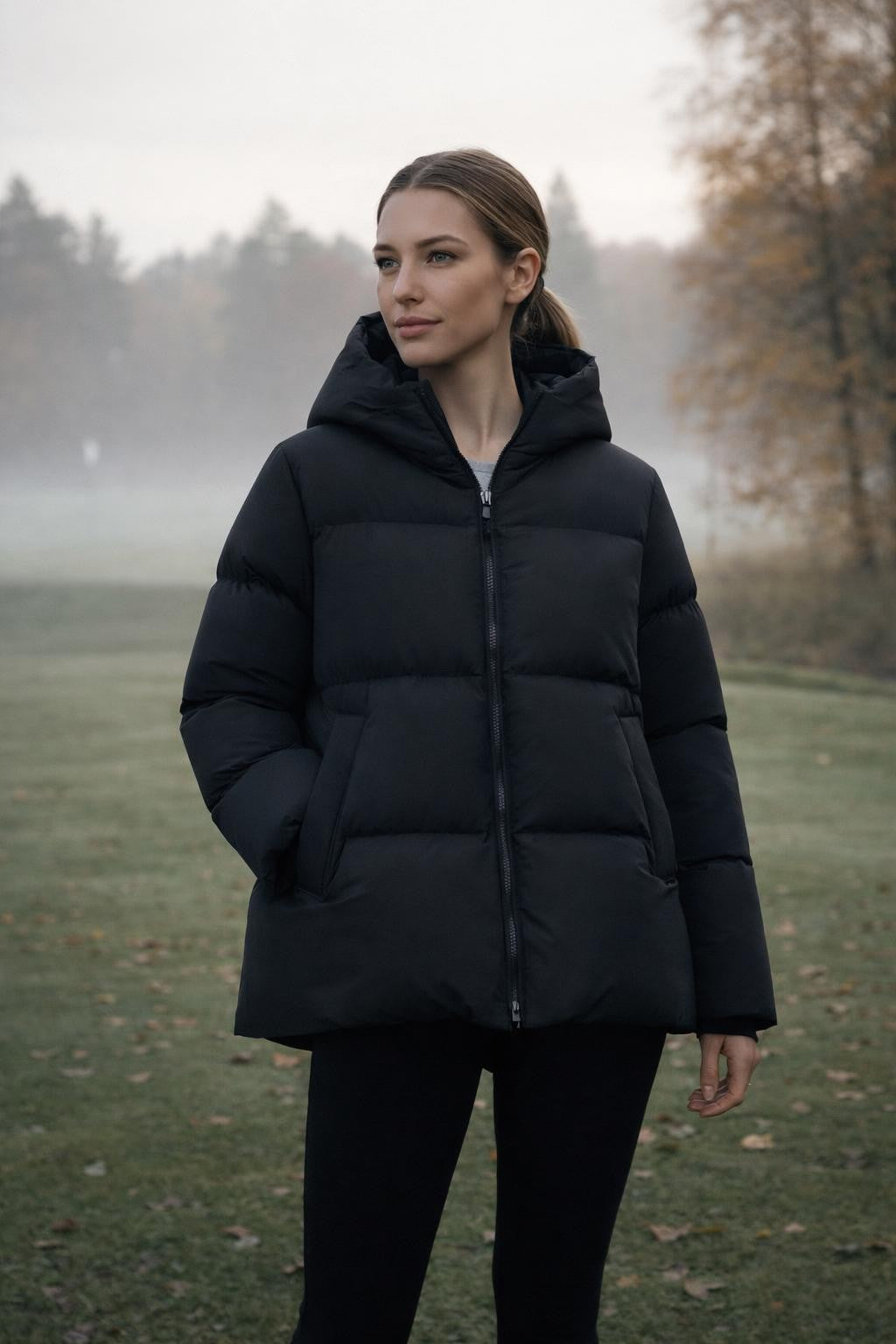 Geometric Zip-Up Hooded Casual Jacket - lifestyle 1