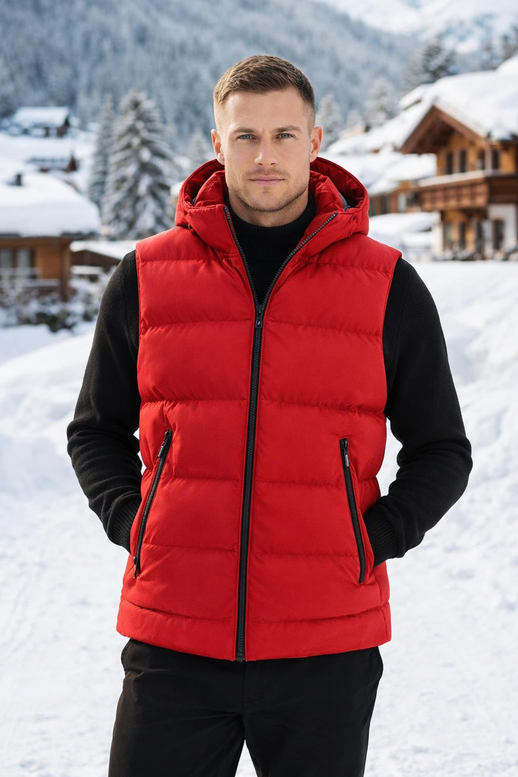 Men's Stand Collar Winter Vest - lifestyle 1