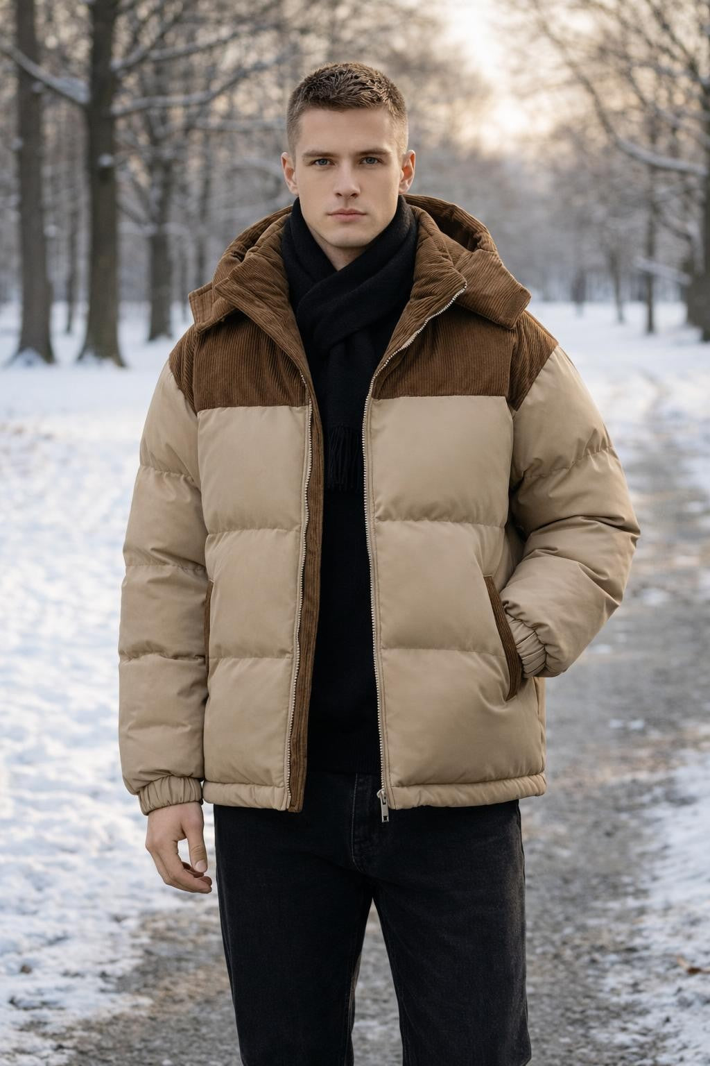 Puffer Jacket with Removable Hood - lifestyle 1
