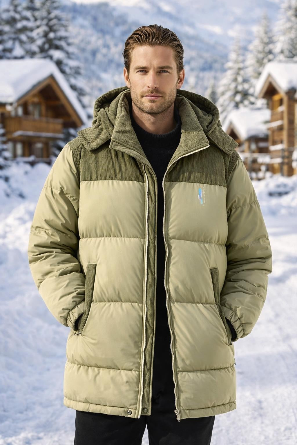 Quilted Colorblock Winter Jacket - lifestyle 1