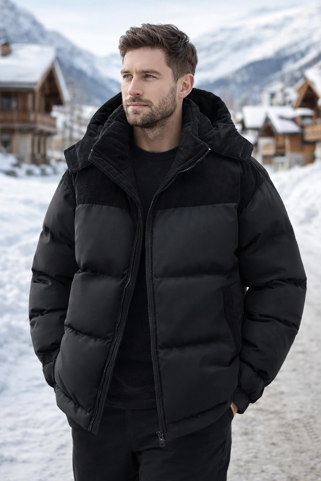 Men's Thick Windproof Winter Jacket - lifestyle 1