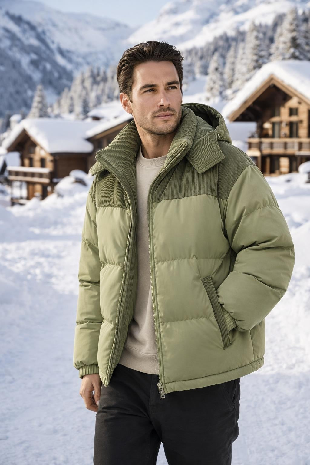 Men's Warm Zip-Up Winter Jacket - lifestyle 1
