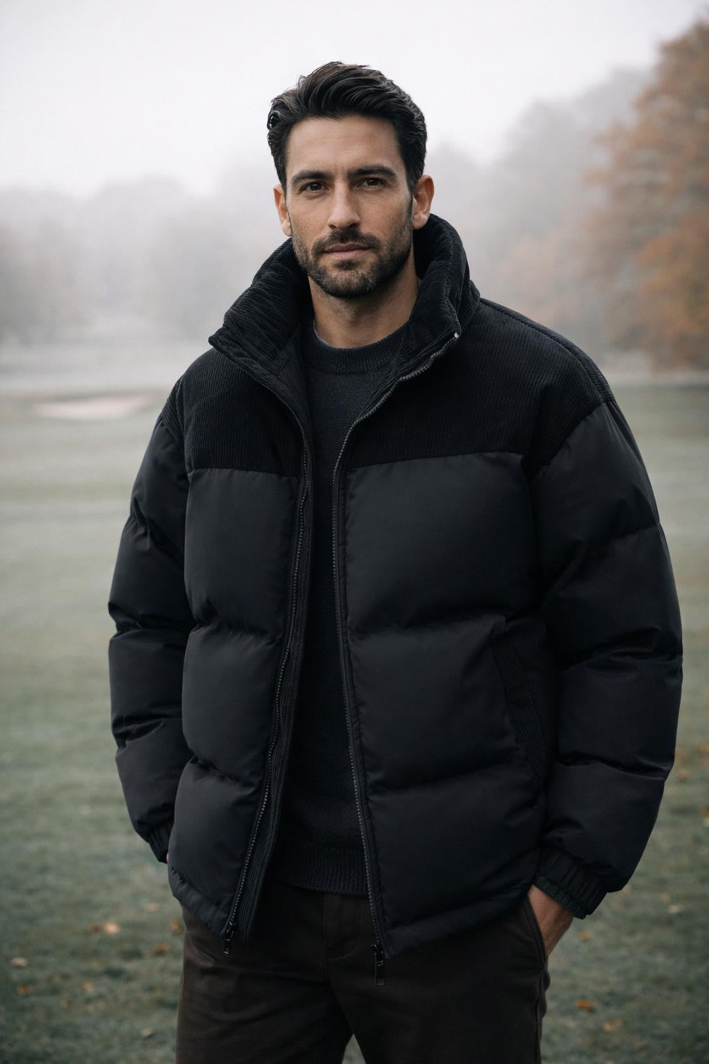 Men's Padded Stand Collar Jacket - lifestyle 1