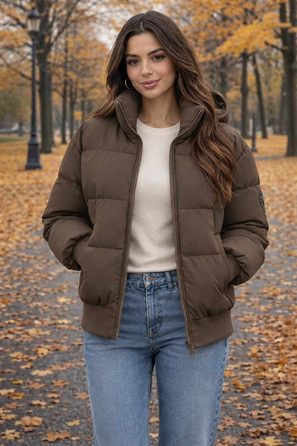 Padded Stand Collar Commuter Jacket - lifestyle 1