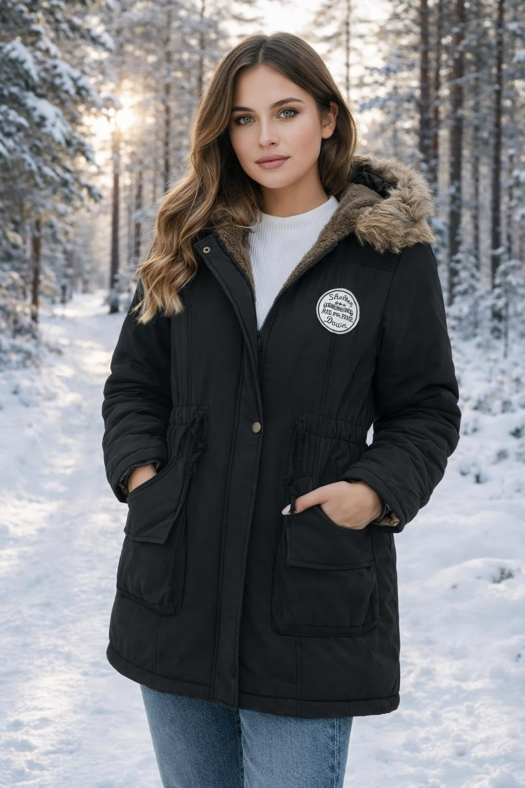 Long Winter Parka with Pockets - lifestyle 1