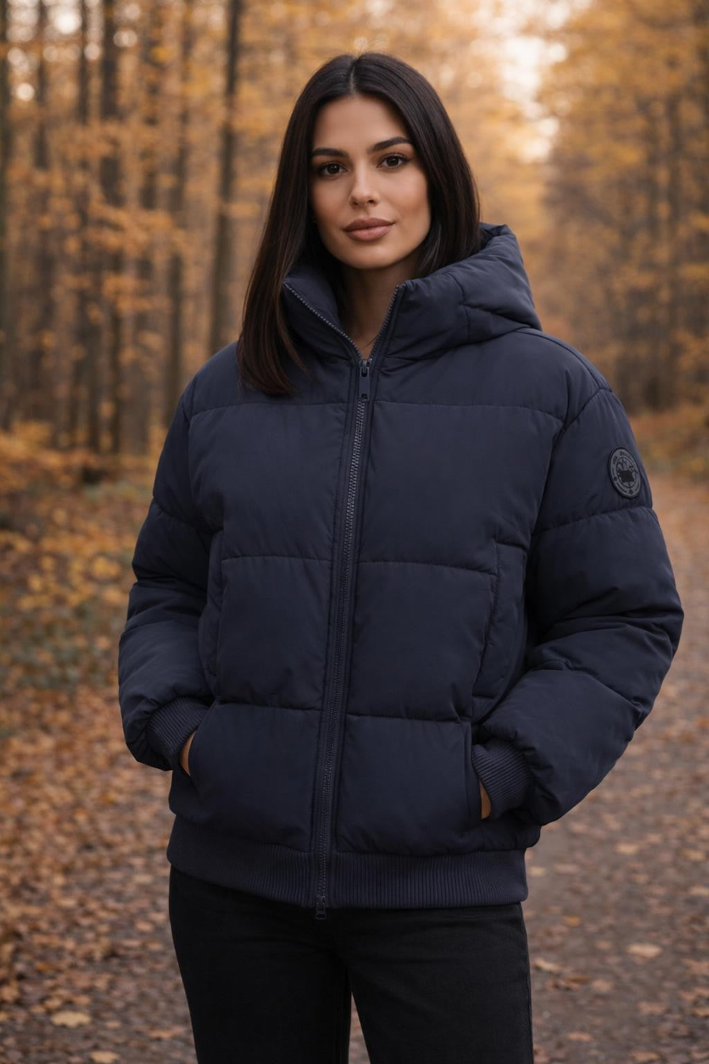 Women's Stand Collar Casual Jacket - lifestyle 1