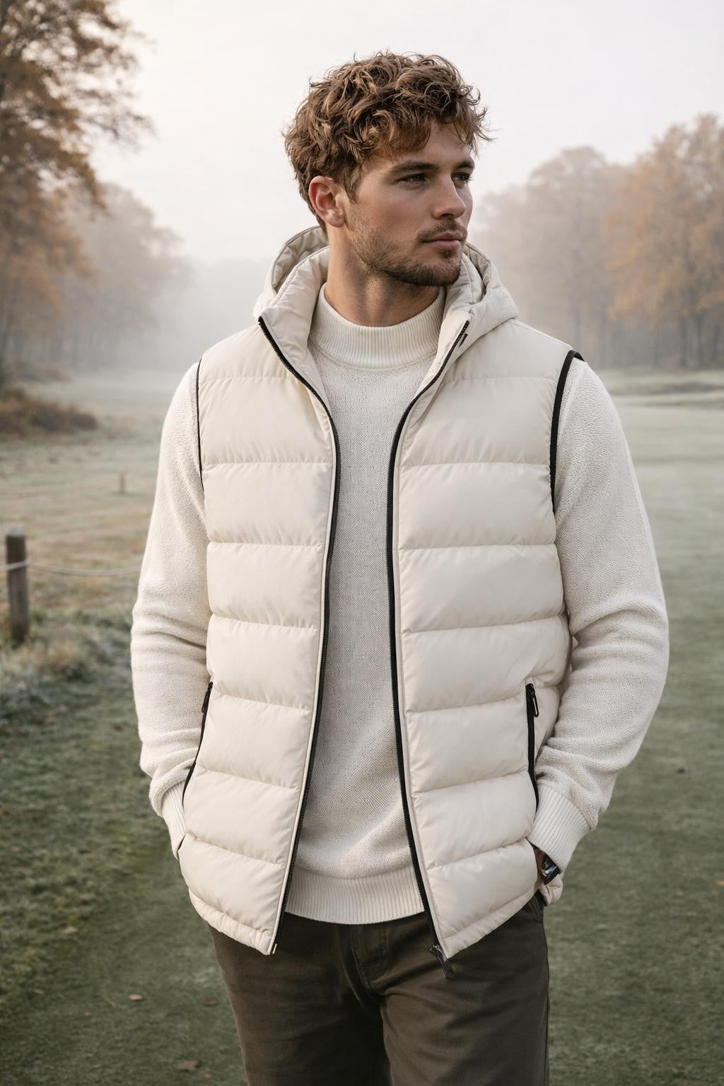 Men's Thickened Stand Collar Vest - lifestyle 1