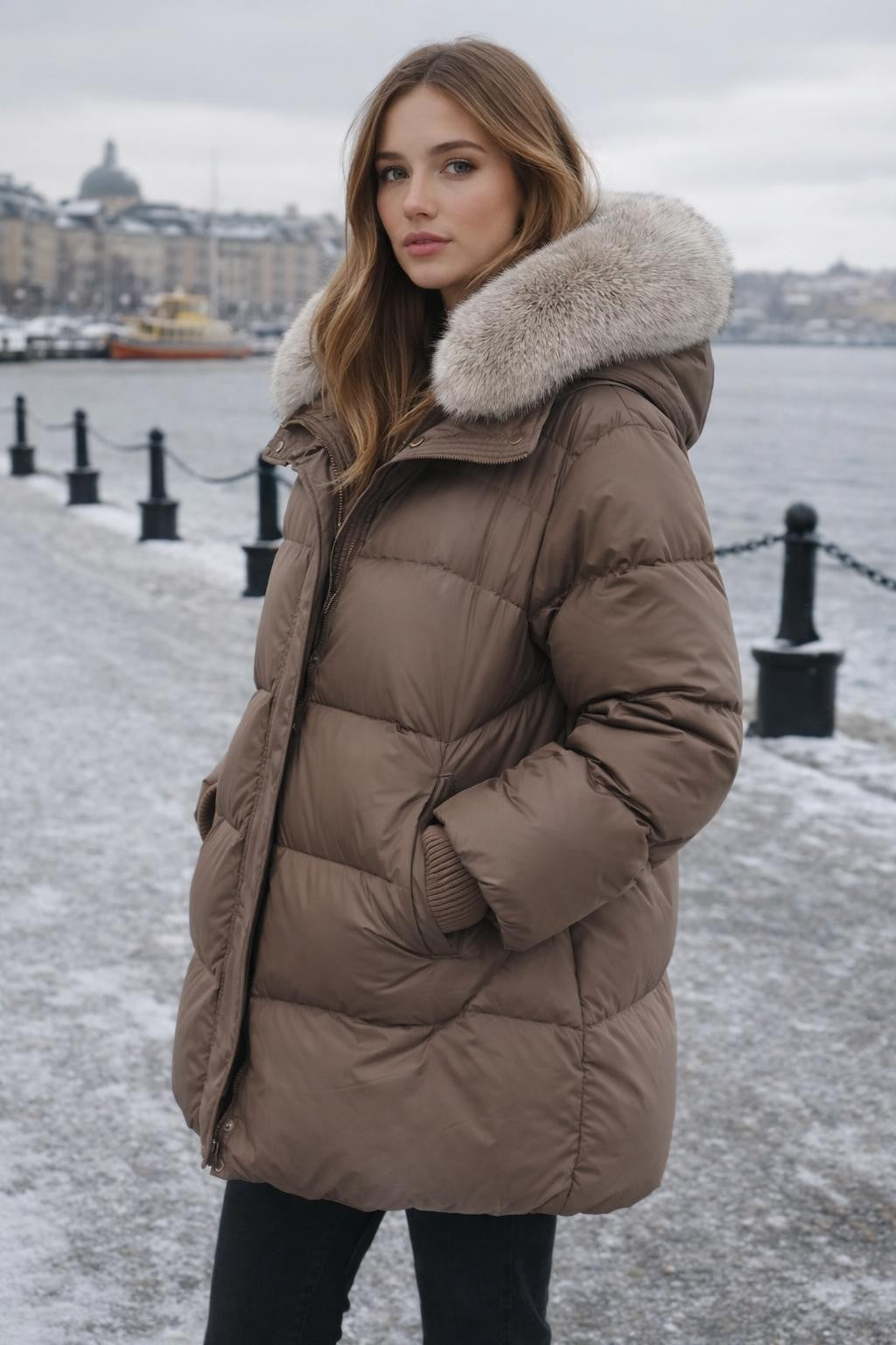 Puffer Jacket with Detachable Hood - lifestyle 1
