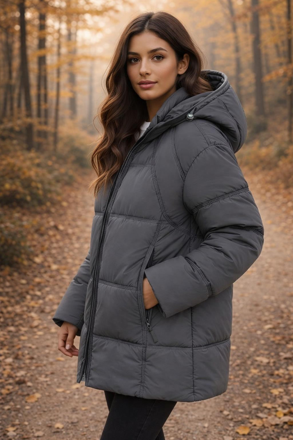 Casual Drop Shoulder Zip Jacket - lifestyle 1