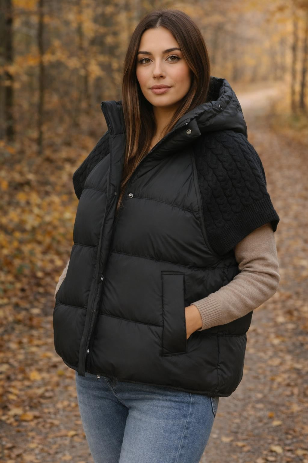 Padded Sleeveless Vest Windproof Style - lifestyle 1