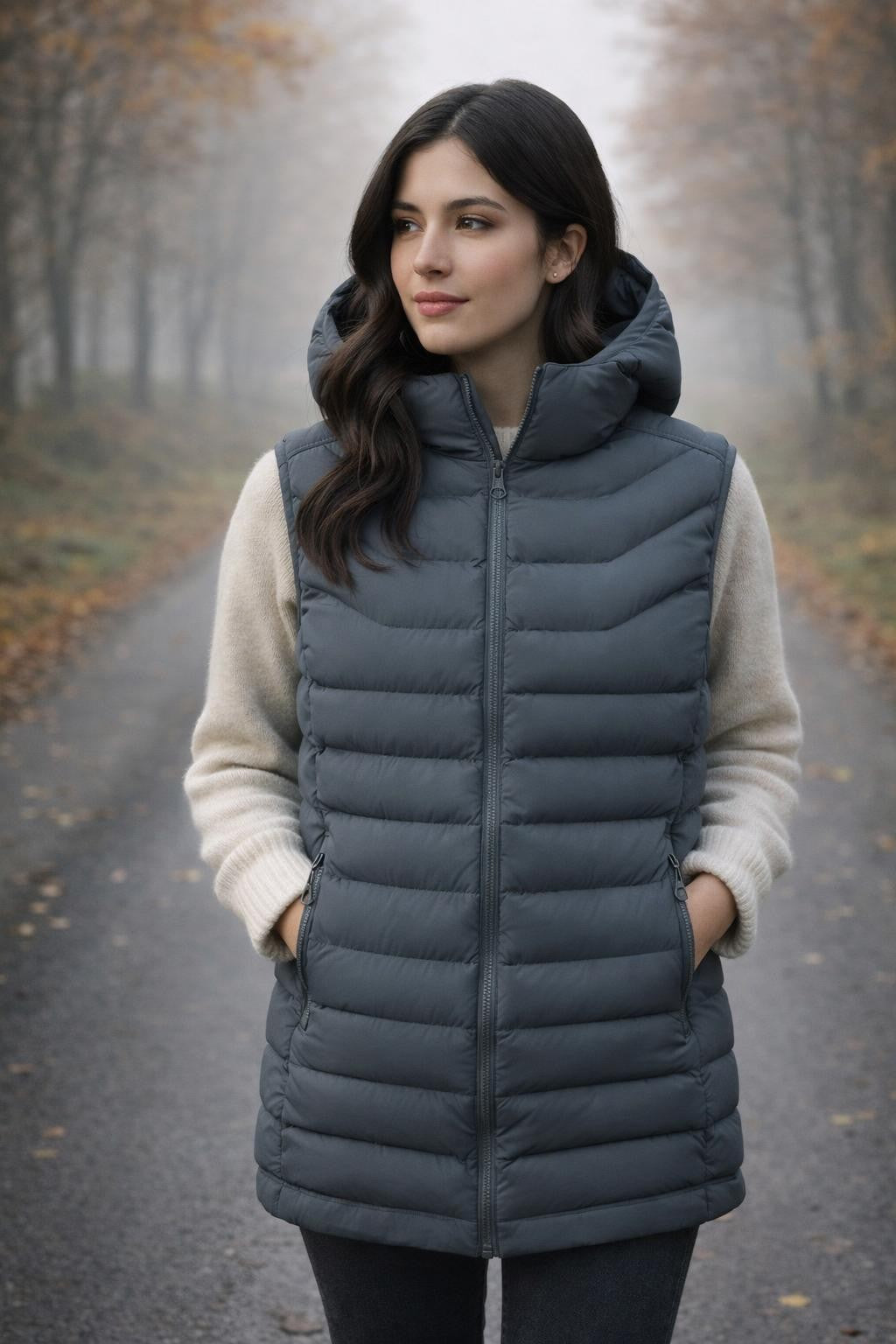 Fleece-Lined Casual Vest for Outdoors - lifestyle 1