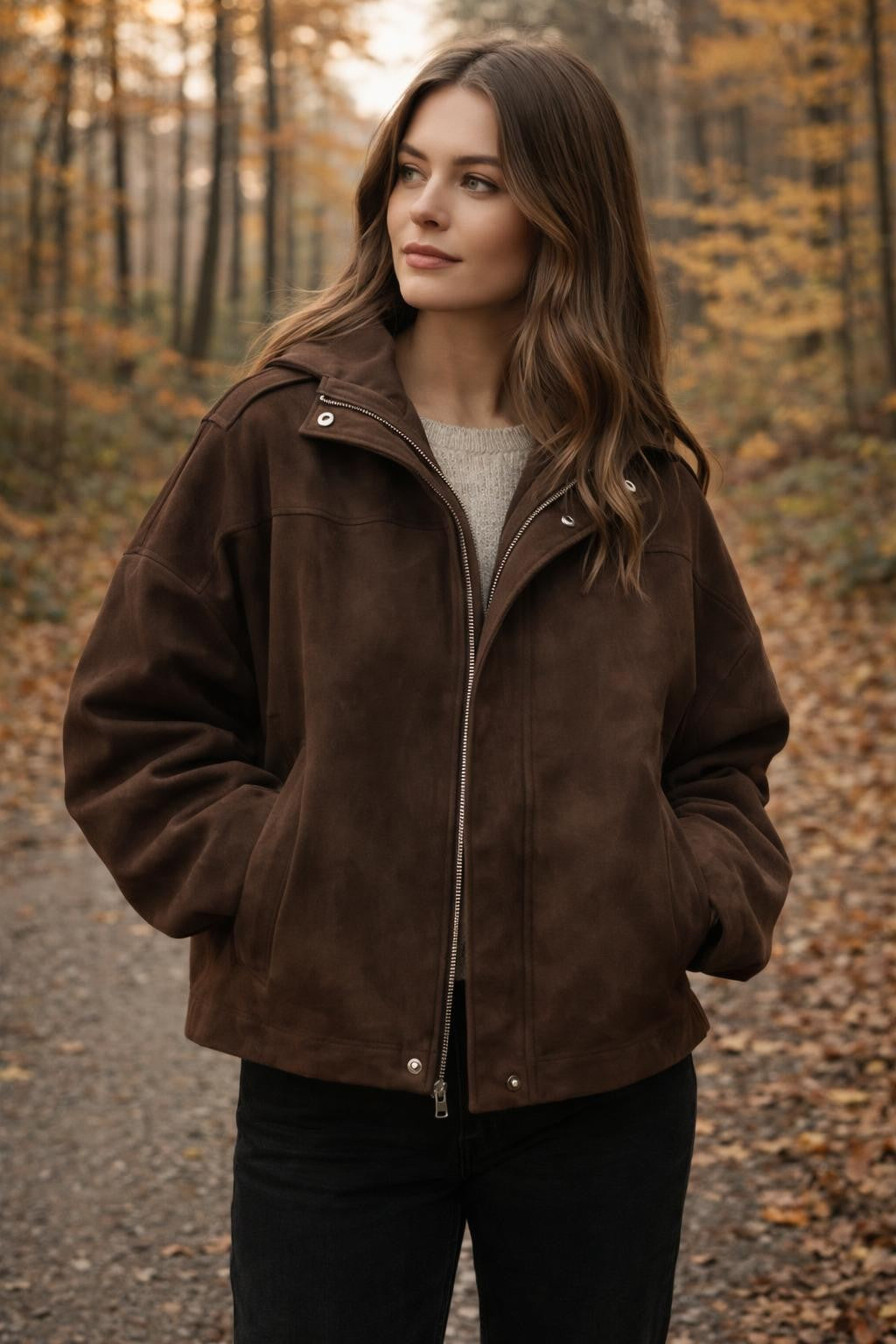 Relaxed Fit Vintage Coffee Jacket - lifestyle 2