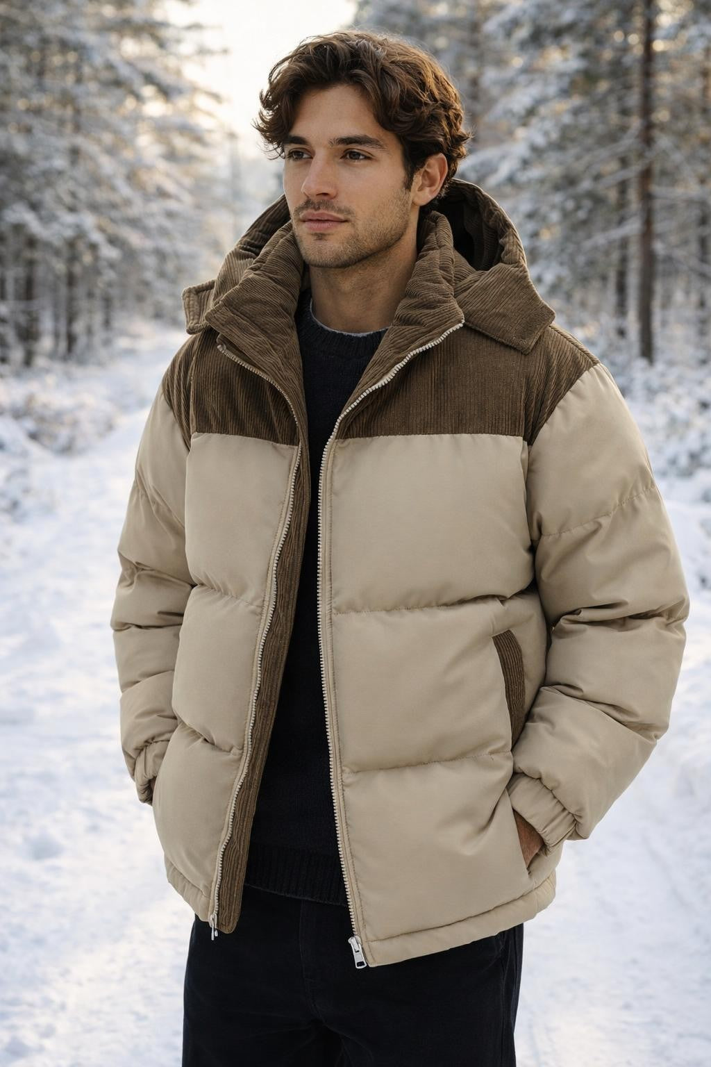 Men's Color Block Winter Jacket - lifestyle 2