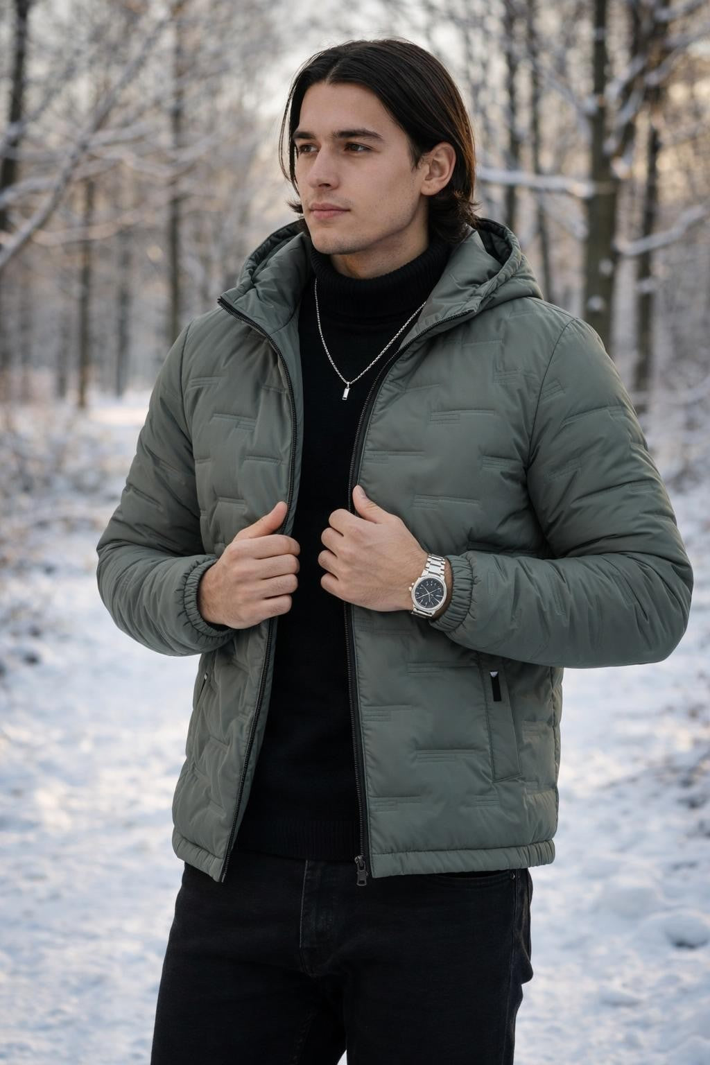 Men's Quilted Athletic Winter Jacket - lifestyle 2