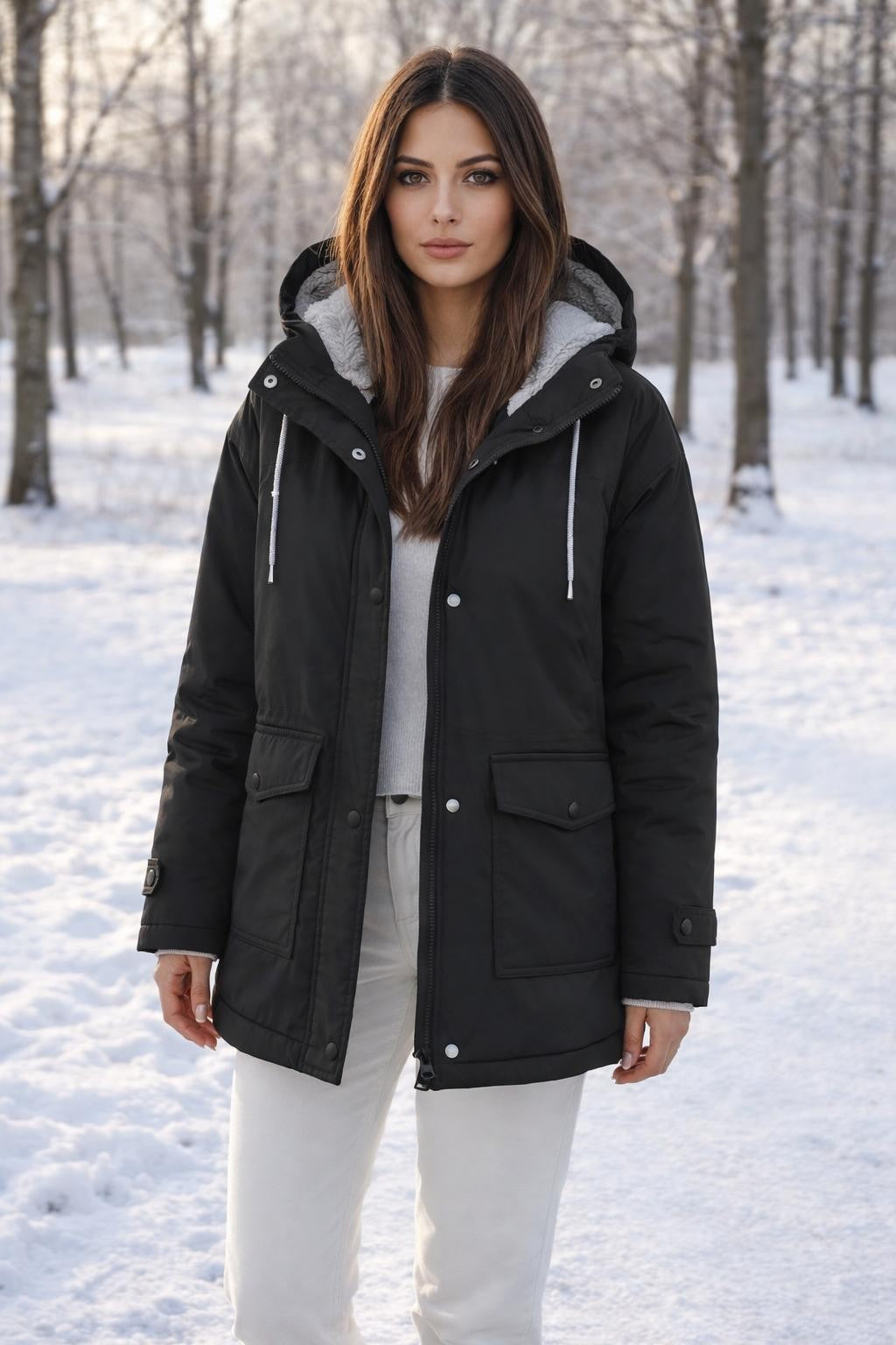 Fleece-Lined Casual Winter Jacket - lifestyle 2