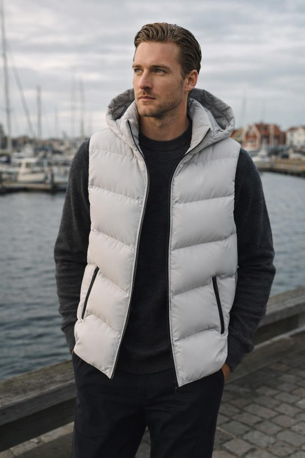 Men's Sleeveless Stand Collar Vest - lifestyle 2