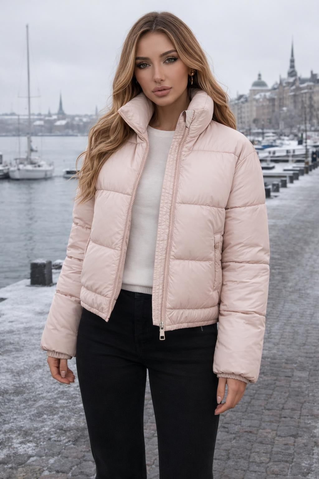 Puffer Jacket with Stand Collar - lifestyle 2