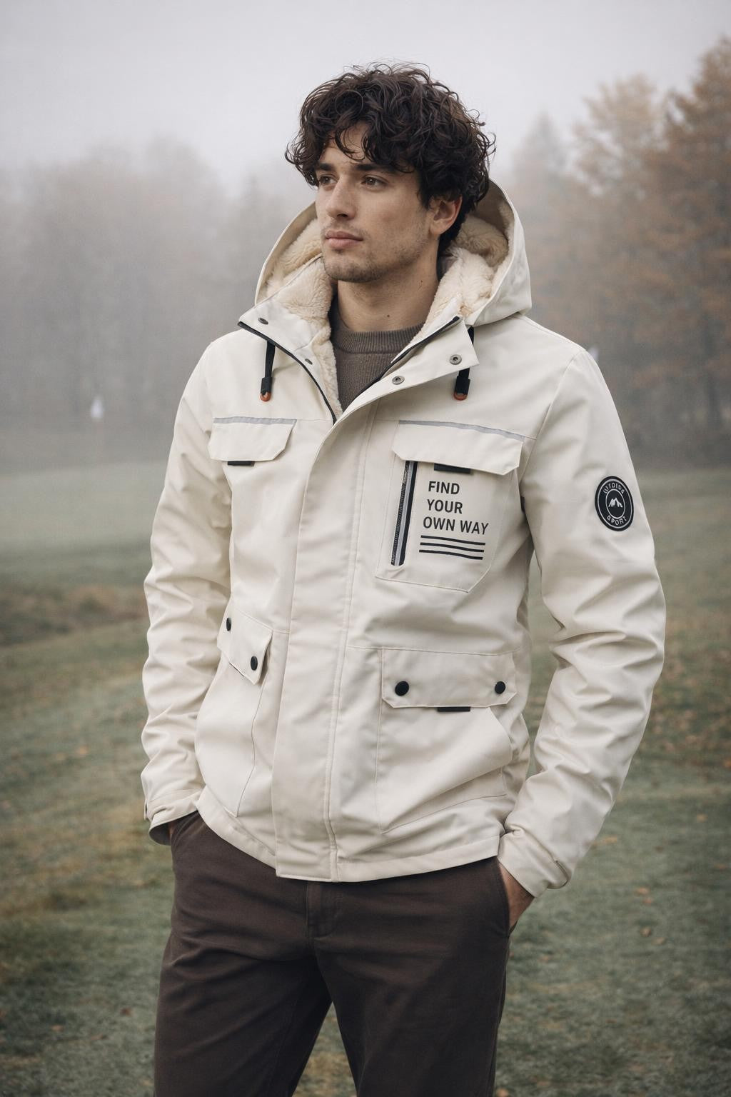 Padded Winter Jacket with Hood - lifestyle 2