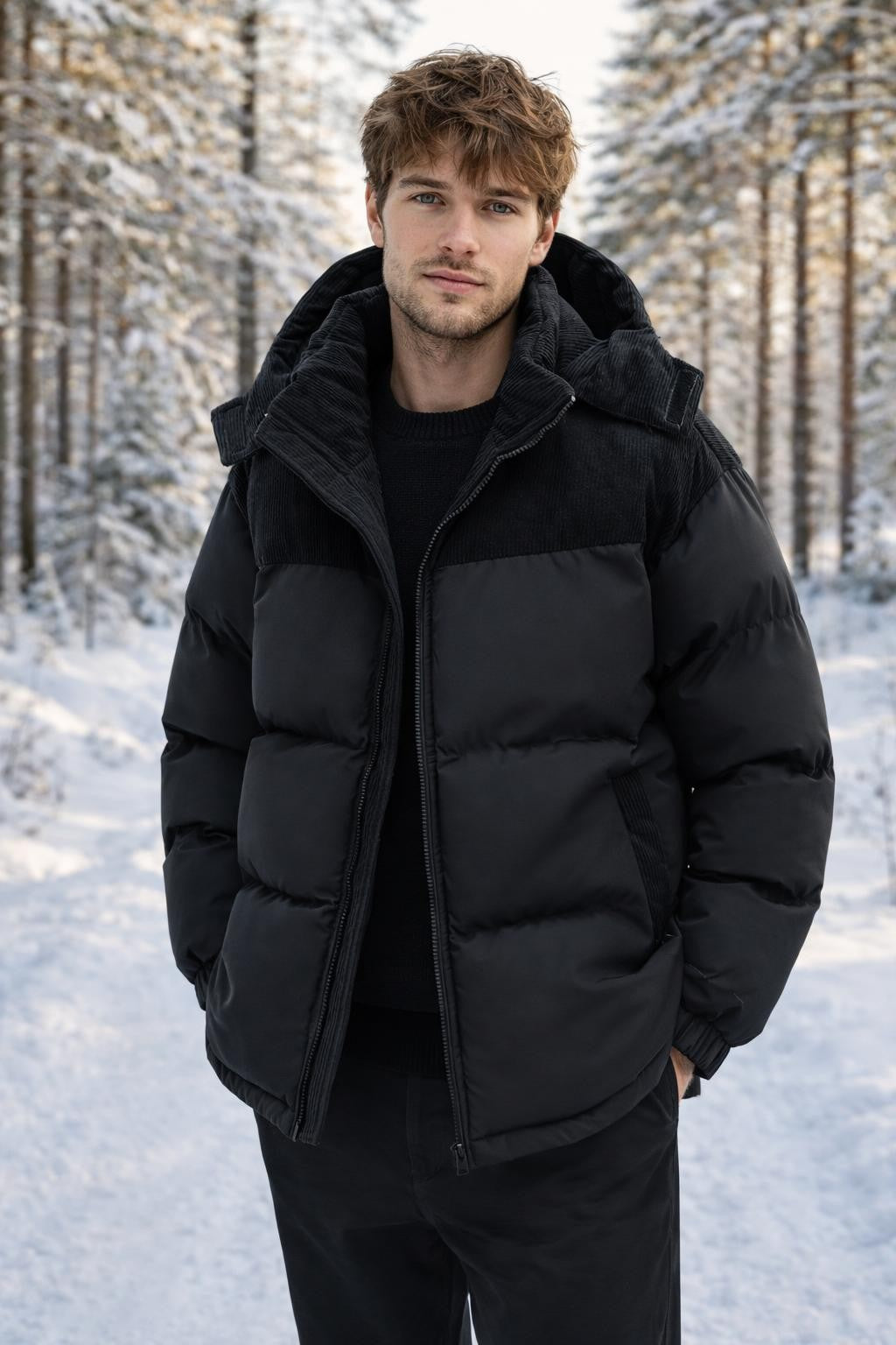 Men's Padded Detachable Hood Jacket - lifestyle 2