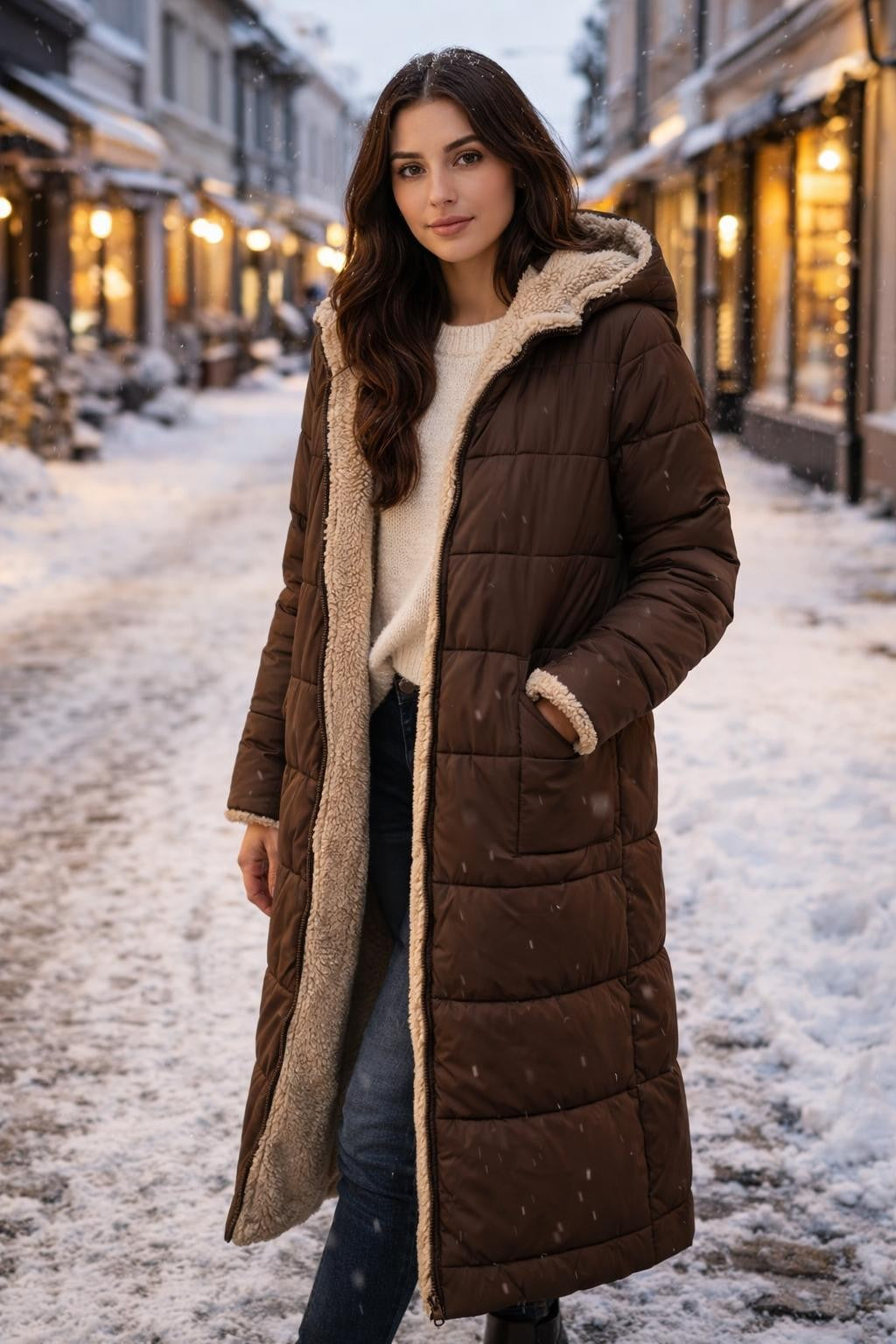 Extended Fleece Double-Sided Winter Coat - lifestyle 2