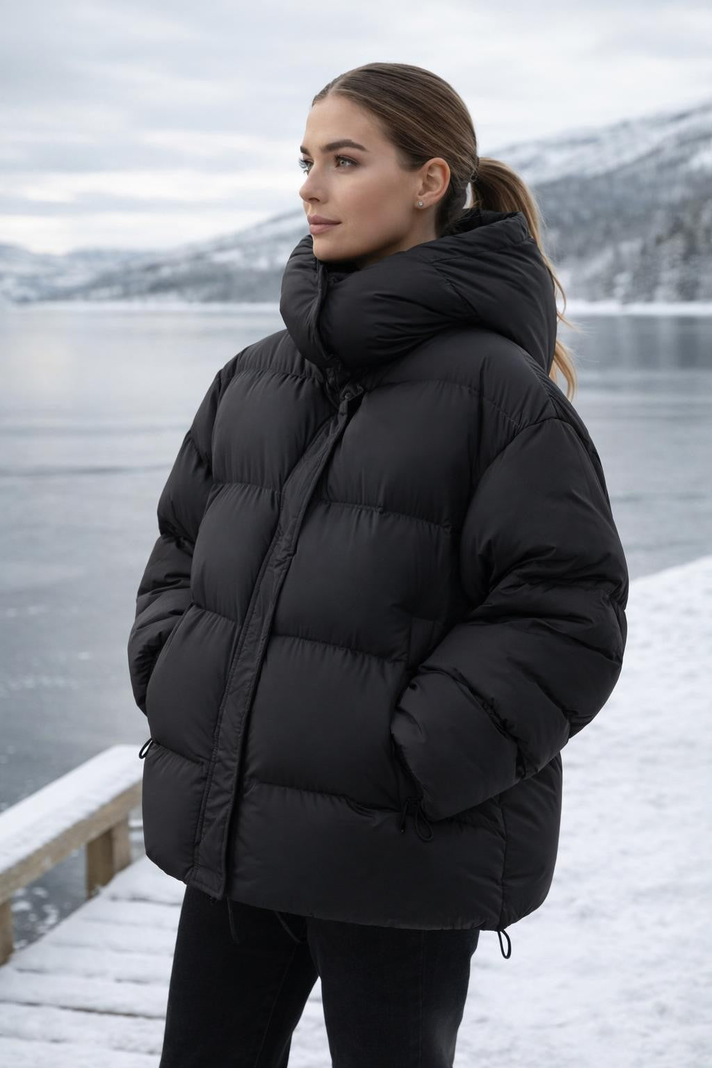 Puffer Jacket with Hooded Design - lifestyle 2