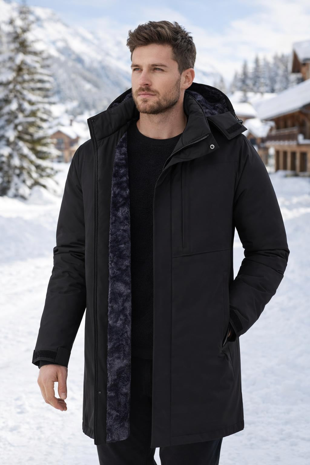 Men's Padded Fleece Jacket Mid-Length - lifestyle 2