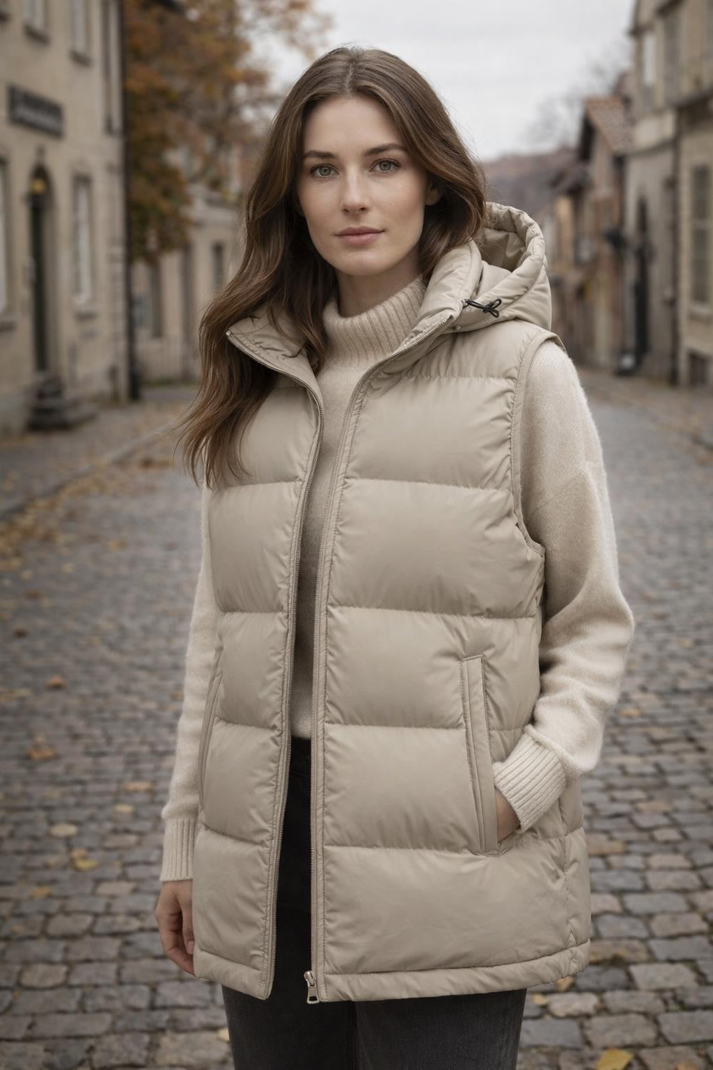 Cozy Loose-Fit Solid Color Vest - lifestyle 2