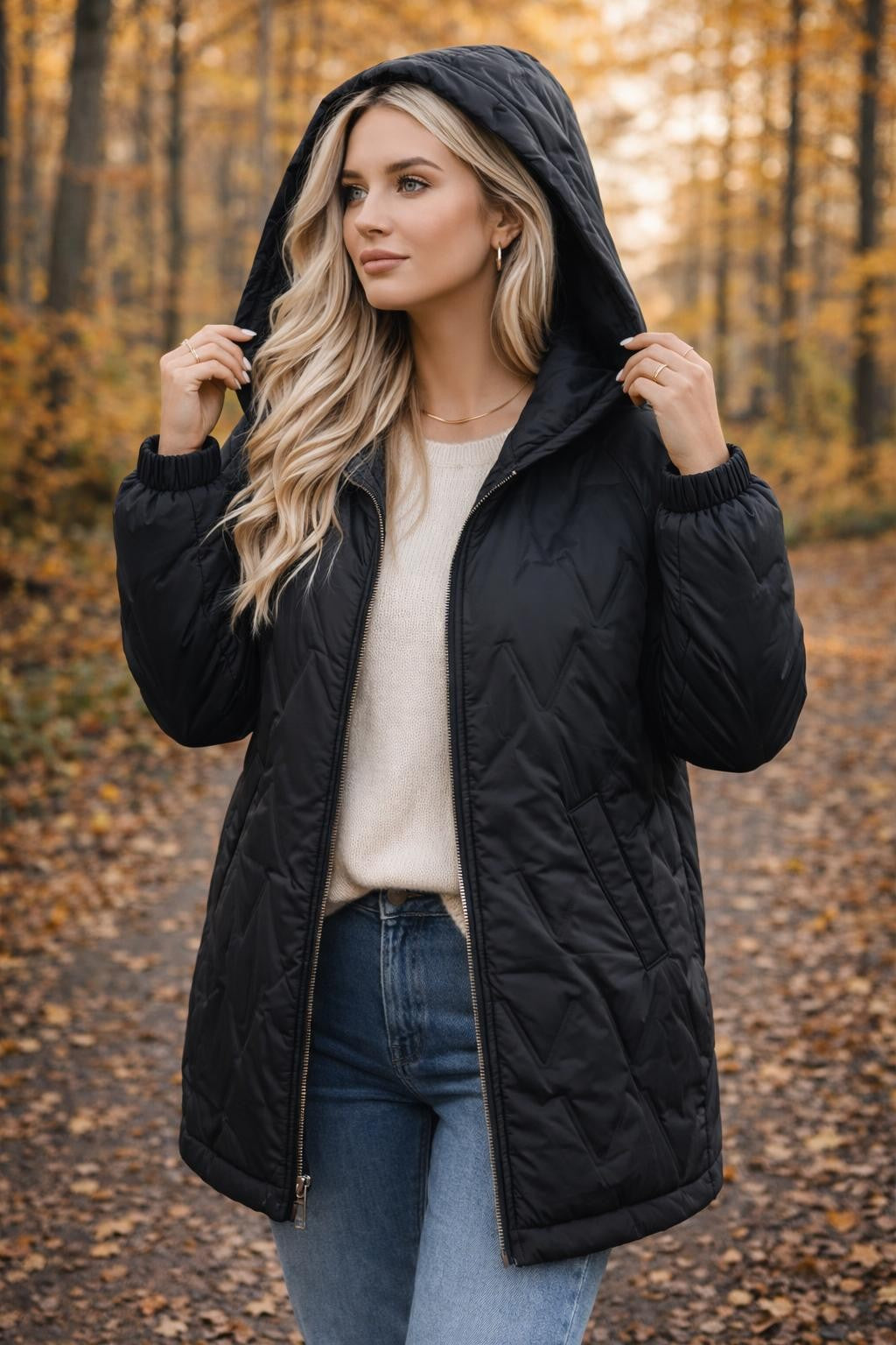 Casual Hooded Drop Shoulder Hoodie - lifestyle 2