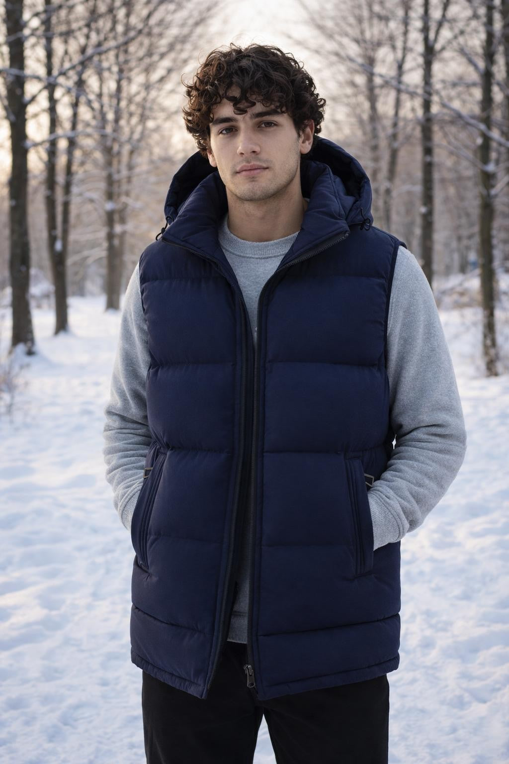 Padded Windproof Men's Hiking Vest - lifestyle 2