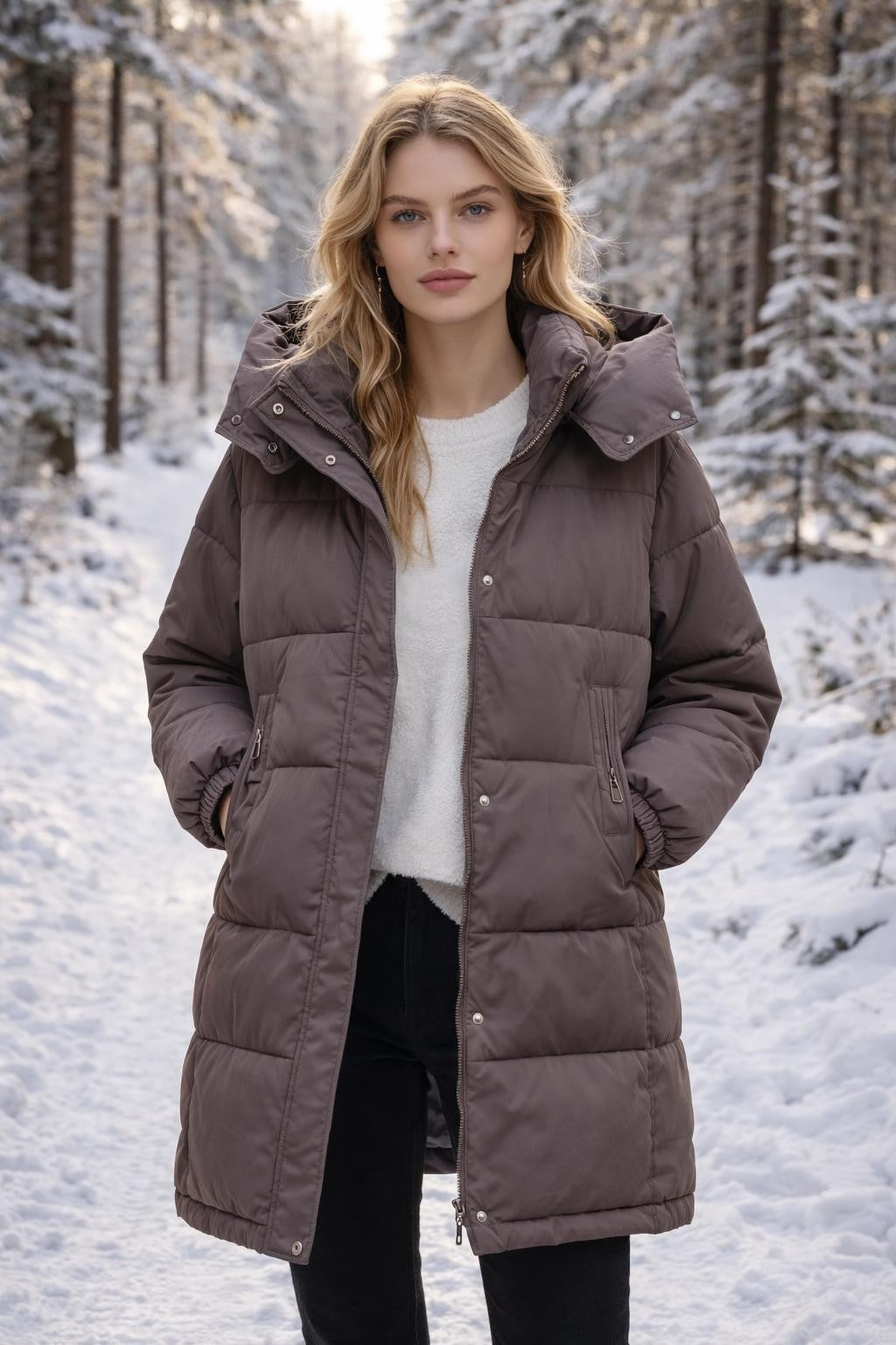 Relaxed Fit Coffee Brown Winter Jacket - lifestyle 2