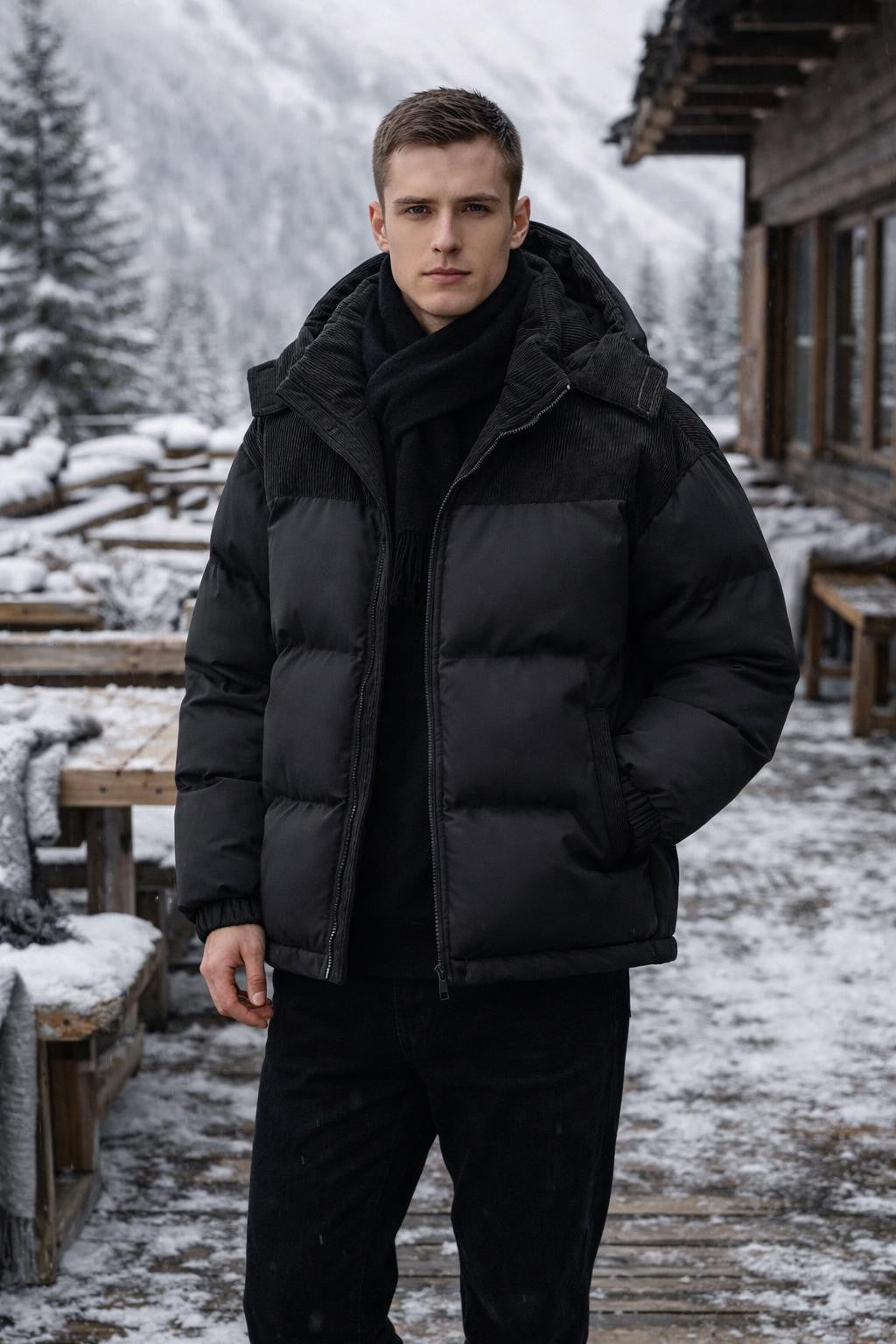 Puffer Jacket with Removable Hood - lifestyle 2