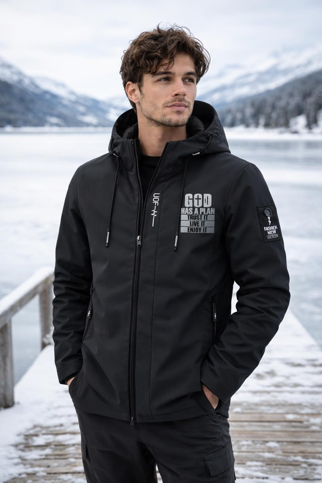 Men's Outdoor Climbing Jacket with Print - lifestyle 2