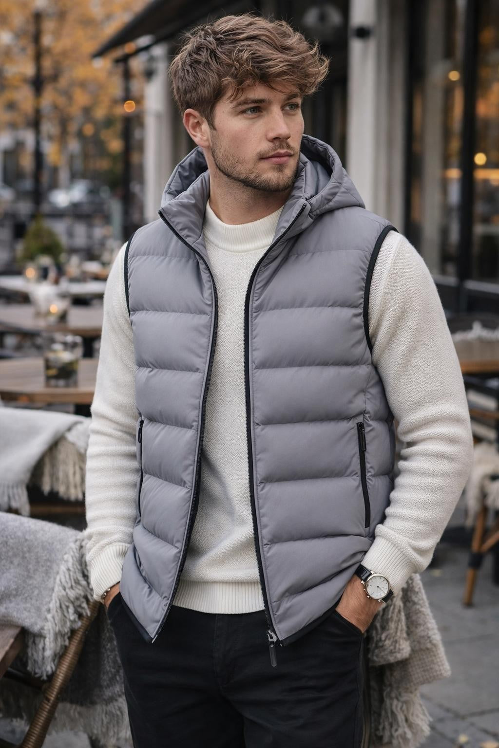 Men's Thickened Stand Collar Vest - lifestyle 2