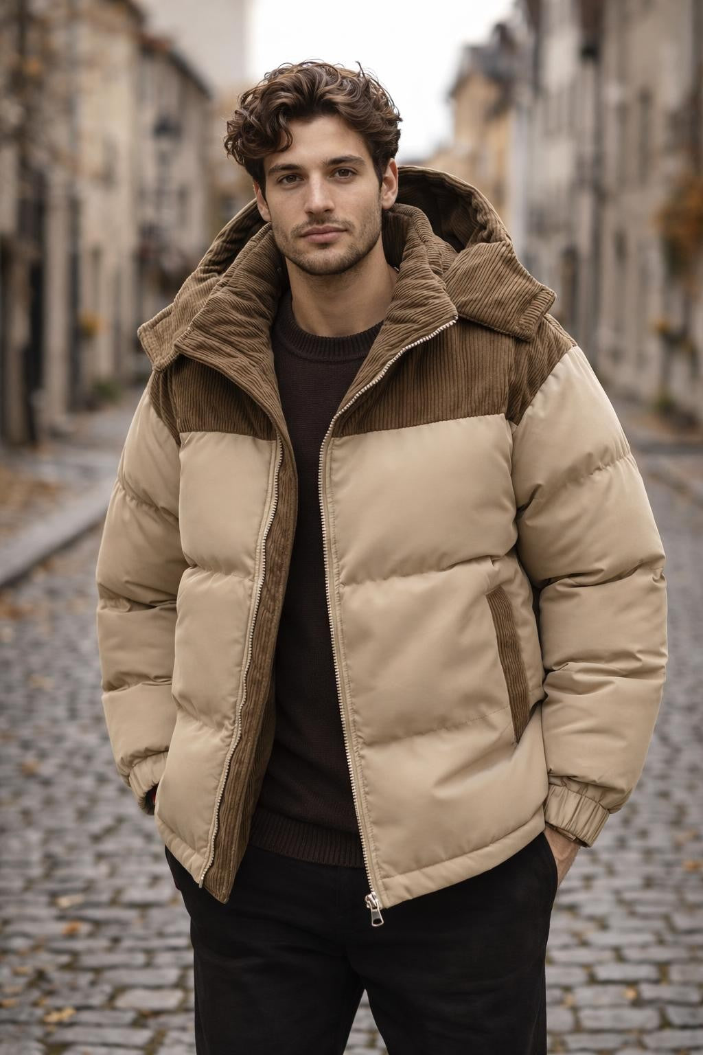 Men's Thick Corduroy Winter Jacket - lifestyle 2