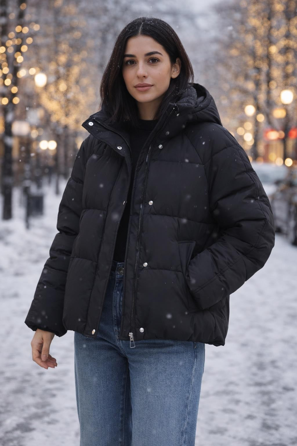 Casual Stretch Winter Jacket with Stand Collar - lifestyle 2