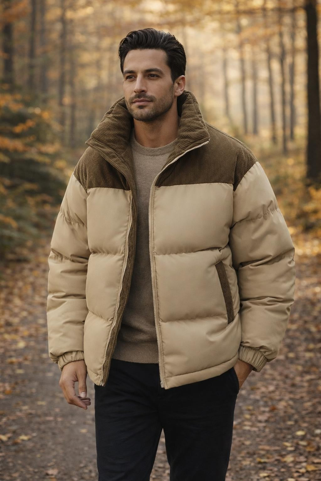 Men's Padded Stand Collar Jacket - lifestyle 2