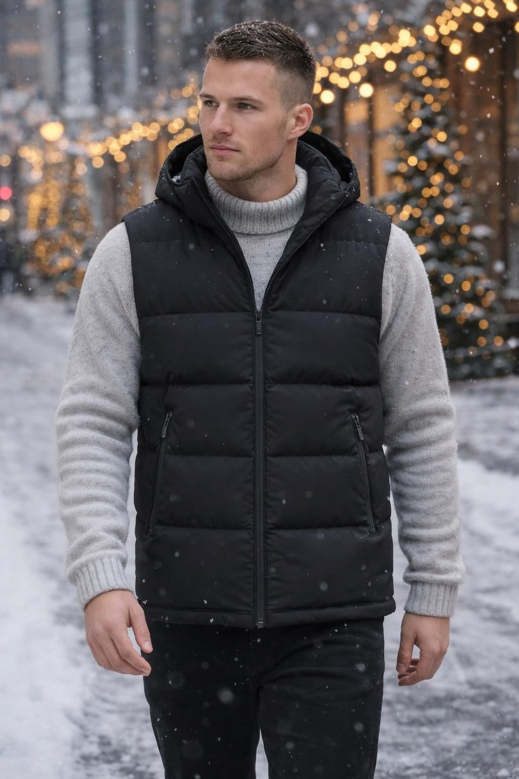 Men's Stand Collar Winter Vest - lifestyle 2