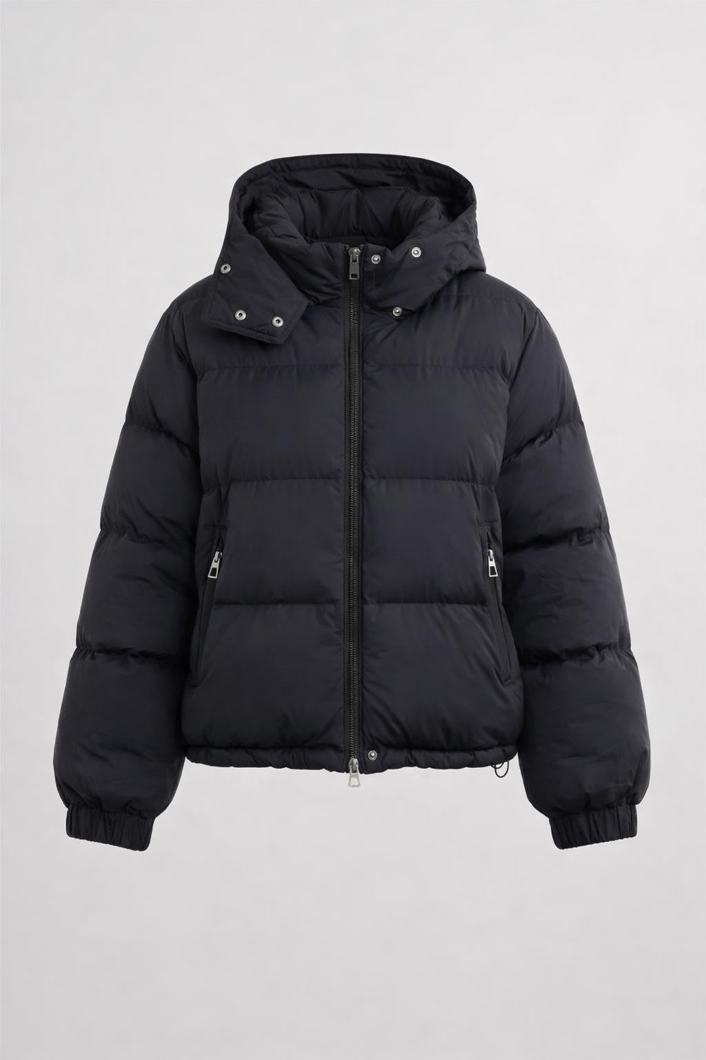 Casual Black Hooded Jacket - product