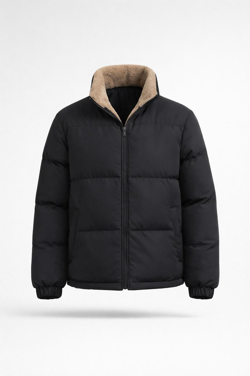 Men's Black Zip-Up Casual Jacket - product