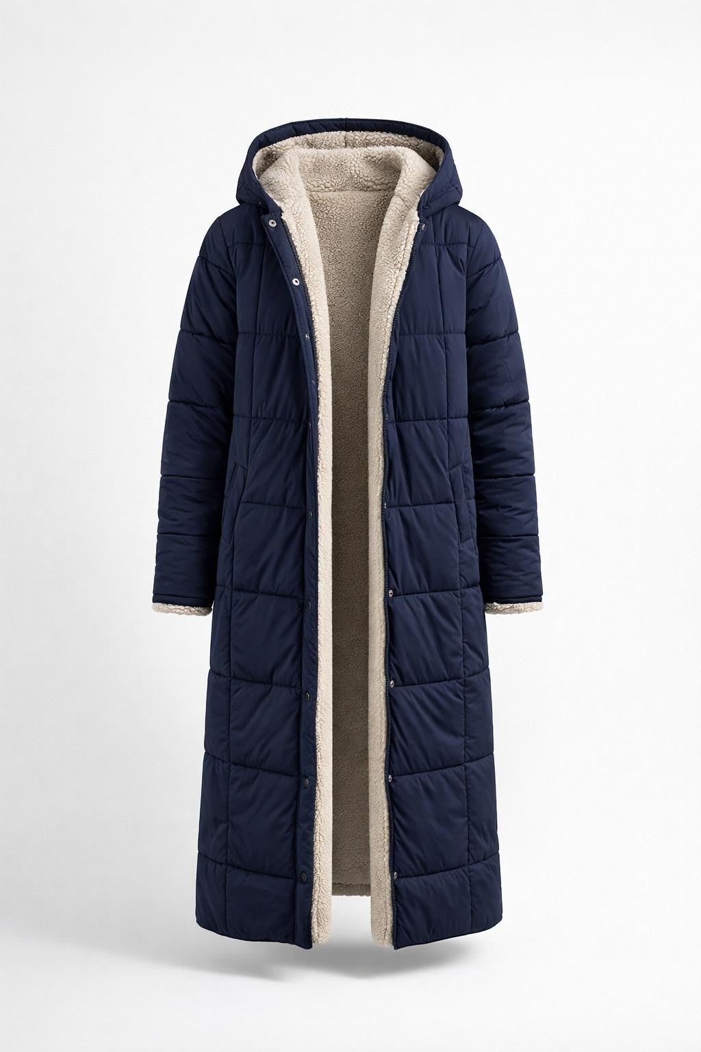Sophia | Women's Long Reversible Plush Winter Jacket