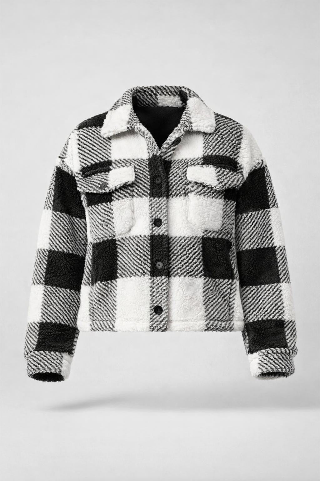 Casual Checked Collar Jacket - product