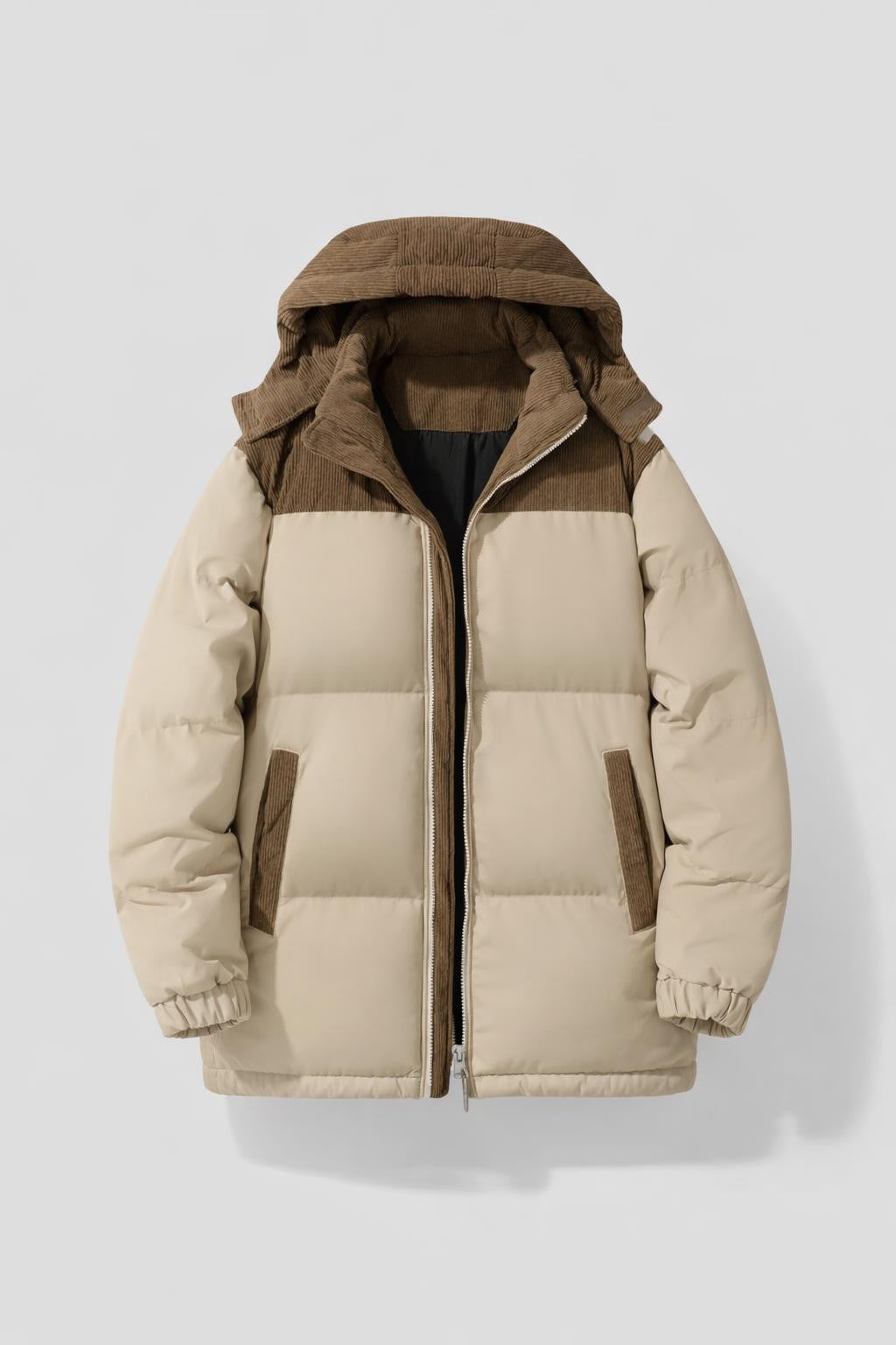 Men's Padded Winter Jacket with Detachable Hood - product