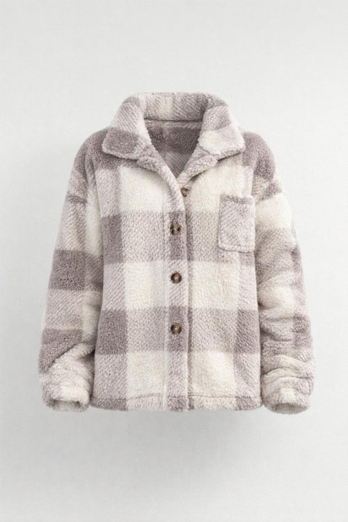 Buffalo Check Faux Fur Coat - product
