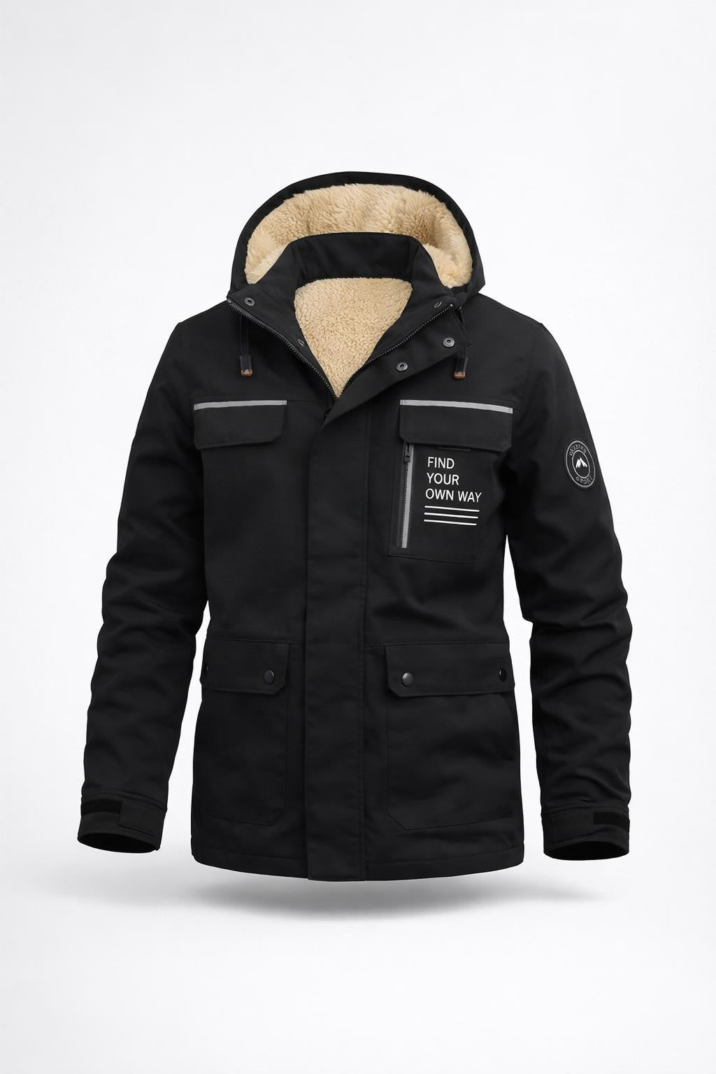 James | Men's Hooded Winter Jacket with Snap Buttons