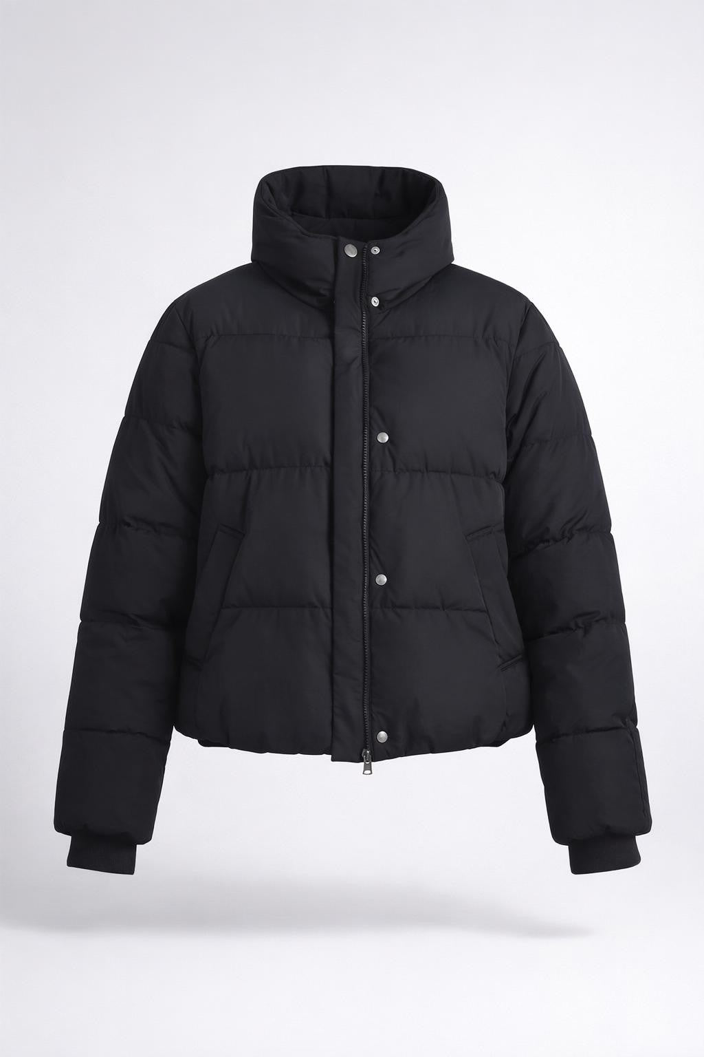 Casual Stretch Winter Jacket with Stand Collar - product