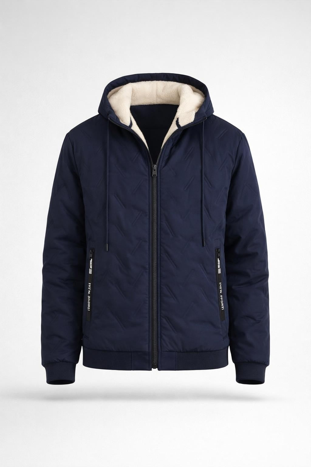 Men's Padded Winter Jacket with Zipper - product